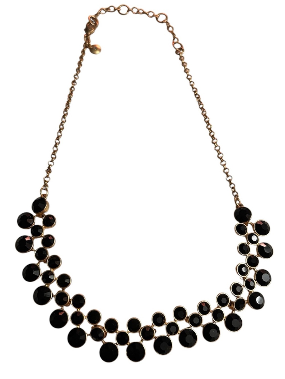 j. crew brass gold toned vintage y2k brûlée faceted bib style choker necklace